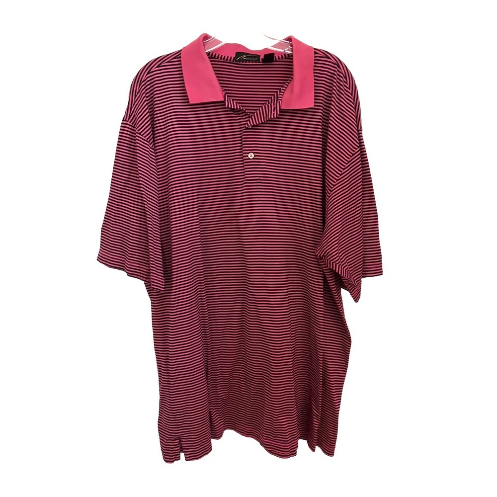 Nick Price‎ Shirt Mens XXL Pink Black  Golf Polo Performance Cool Lux